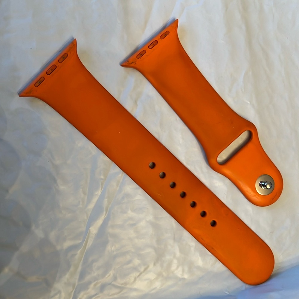Authentic Hermes 44 mm Apple Watch band orange